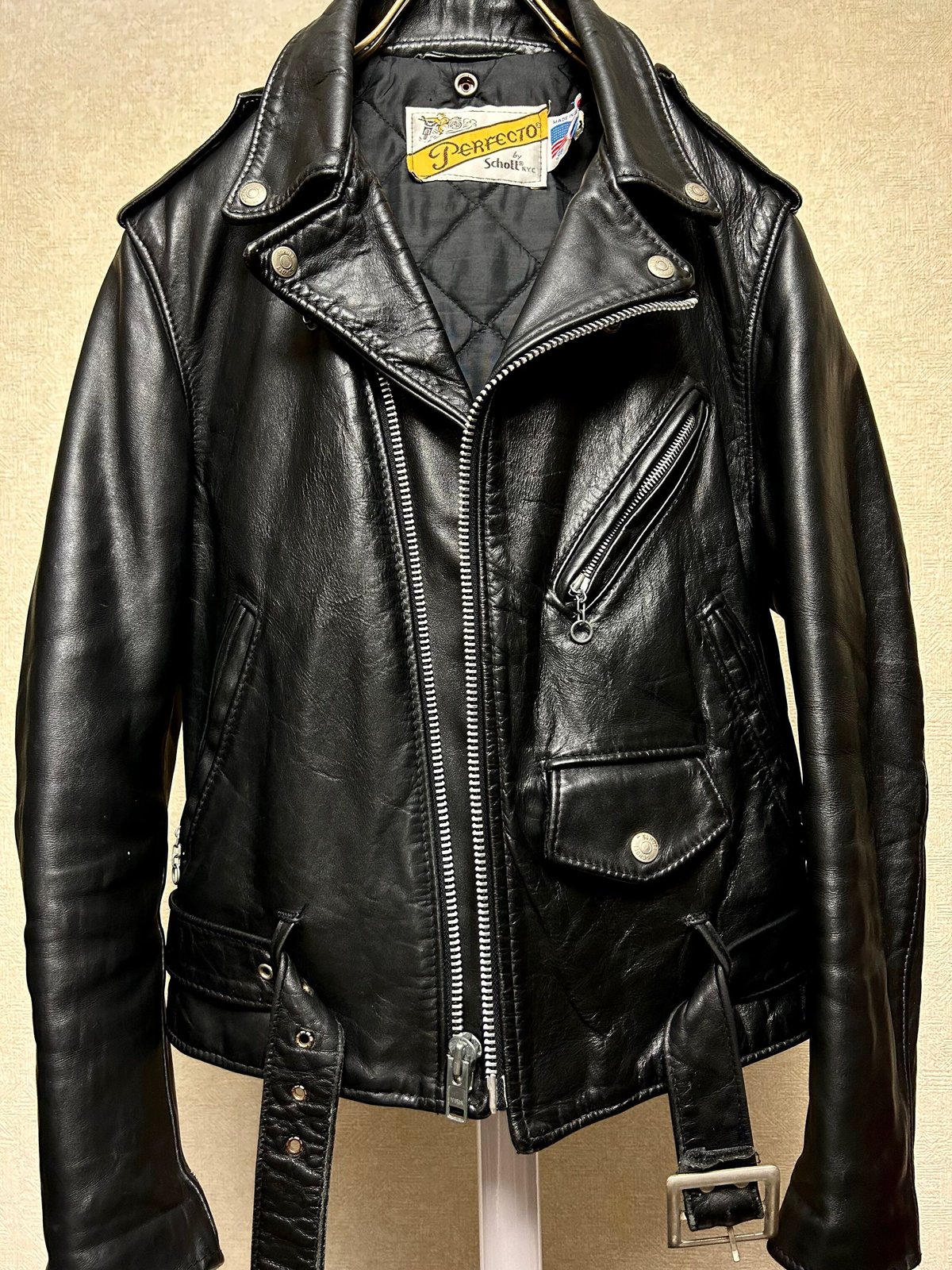 70〜80年代Schottシングルライダースジャケット Size36 USA