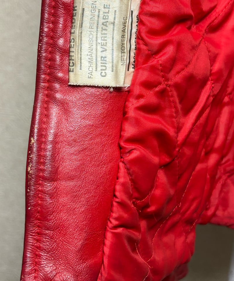 希少 クリスチャンディオール ヴィンテージ レザージャケット レッド M 70's】Vintage Lewis Leathers Red Leather Riders Jacket Size