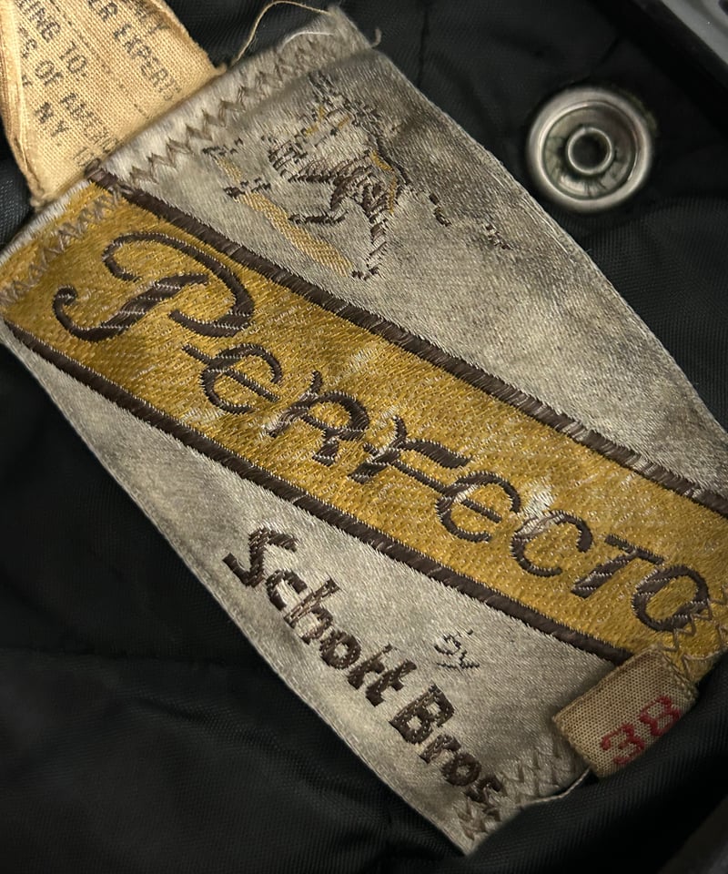 牛タグ前期Schott Bros希少ワンスターR&R茶芯ライダース〉70,s U.S.A.製