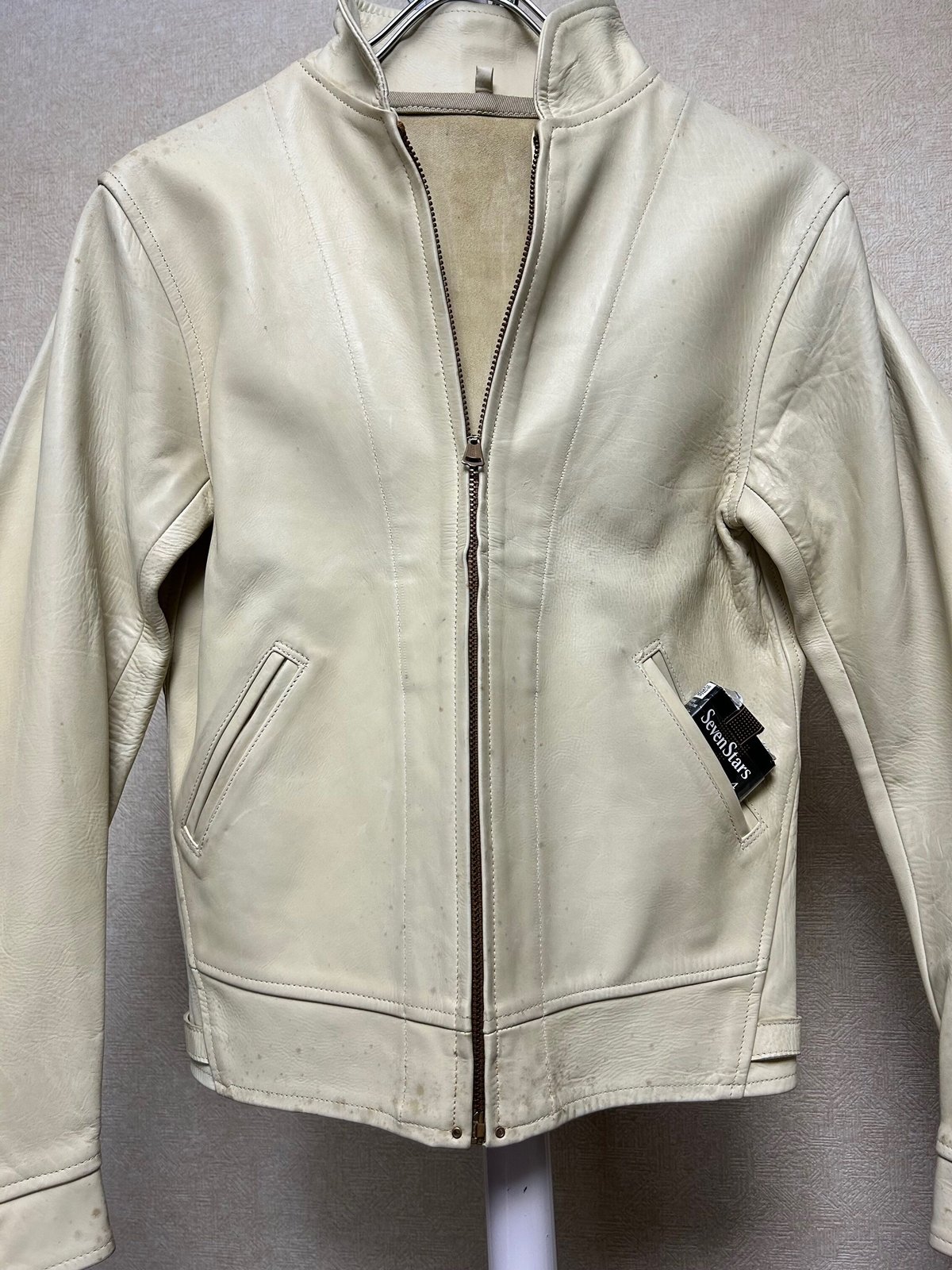 至高イタリア産】 80s レザージャケットビッグステッチ希少