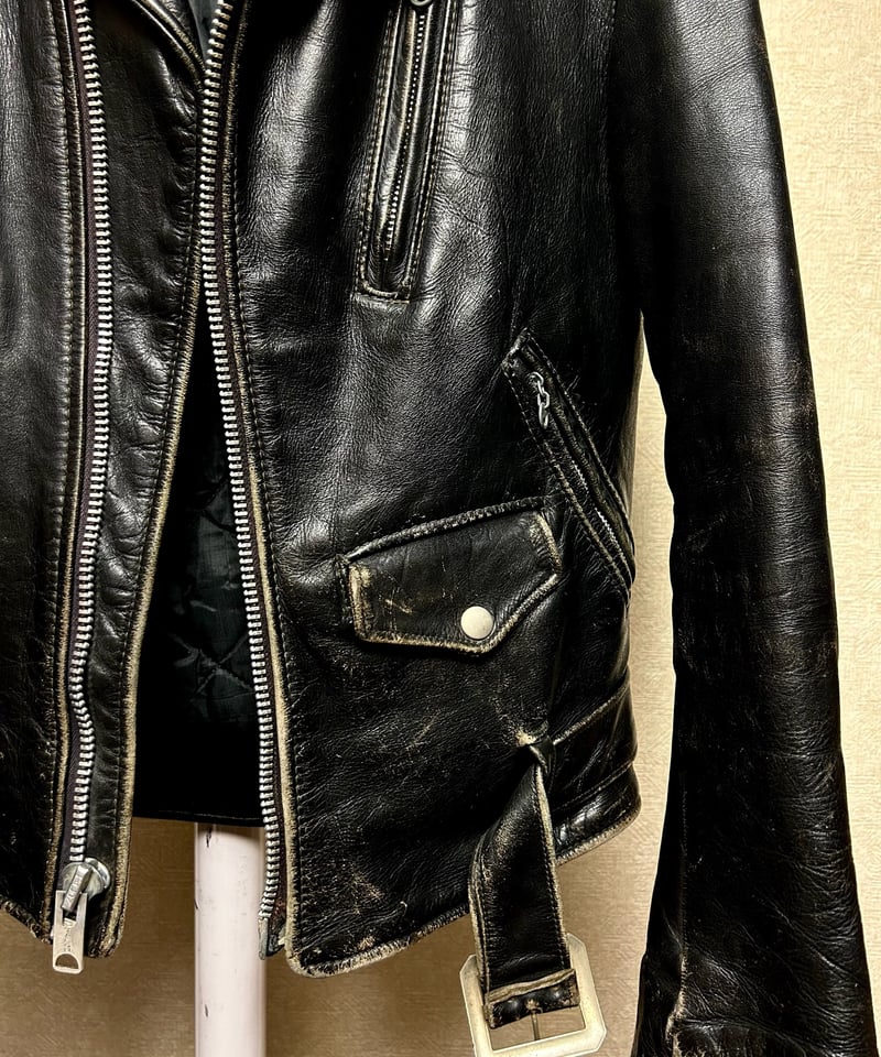 【激レア】1960s 最高峰 シングルライダース ビンテージ　レザー J-100 激レアカラー 60s Brooks シングルライダースジャケット