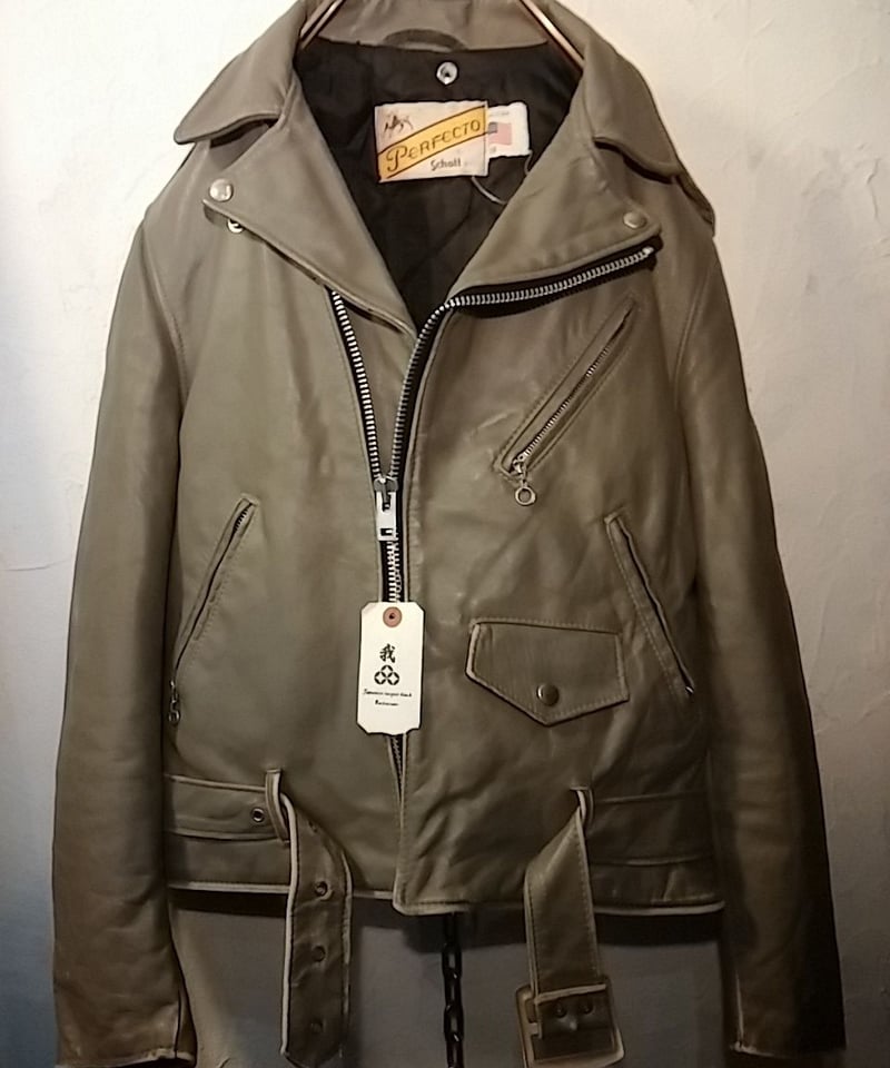 ヴィンテージ70,s牛タグレアカラー〉70,s U.S.A. Schott 希少牛タグ618