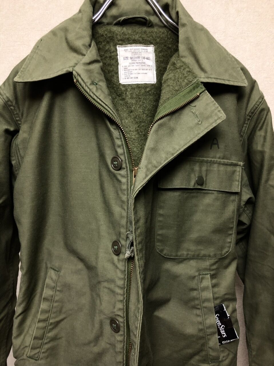 U.S.エイティーズ民間A-2デッキジャケット美品〉80年代U.S.A.製民間 