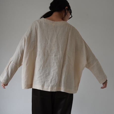 リネンプルオーバー  生成り