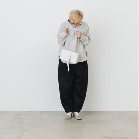 フィグパンツ (綿麻ウール混) [黒]