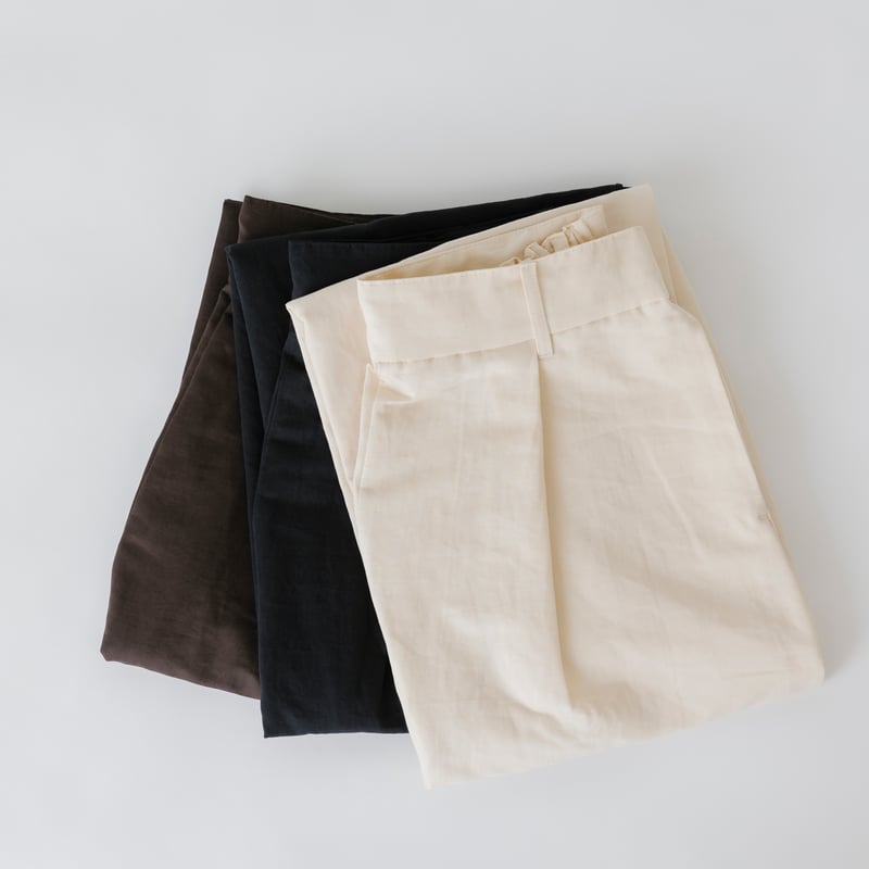 フィグパンツ (ウールリネン) [アイボリー] | nuuno.