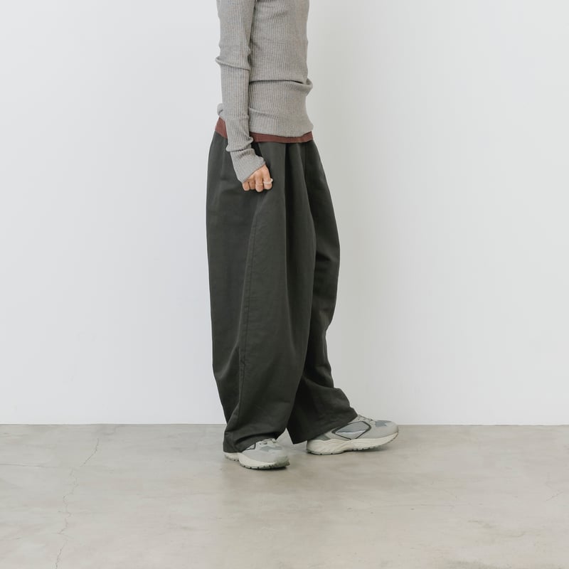 プリスティン　コットンリネン二重織パンツ / オーガニックコットン プリスティンのコットンリネン二重織パンツ オーガニックコットン衣類