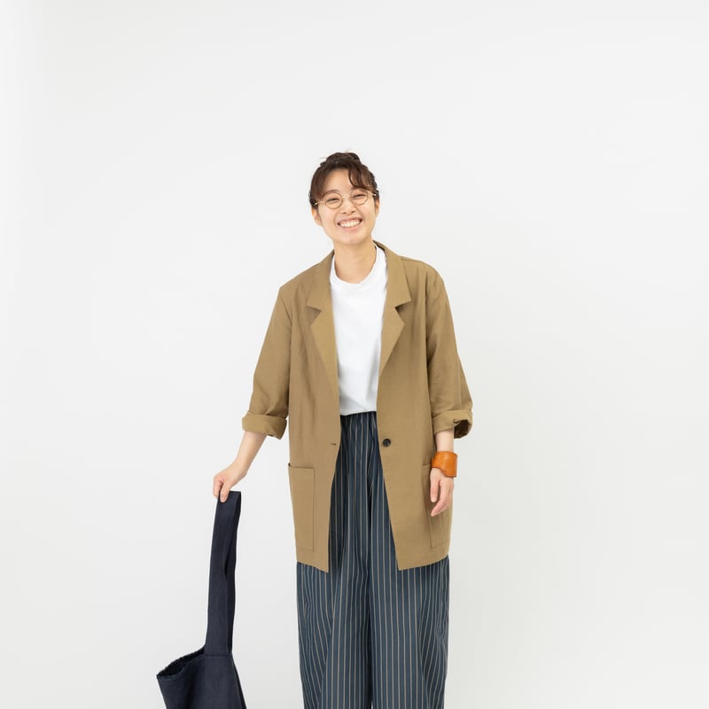 ANATOMICA ノーカラージャケット 36 ベージュ　麻 ANATOMICA ノーカラージャケット 36 ベージュ 麻 ANATOMICA ノーカラー