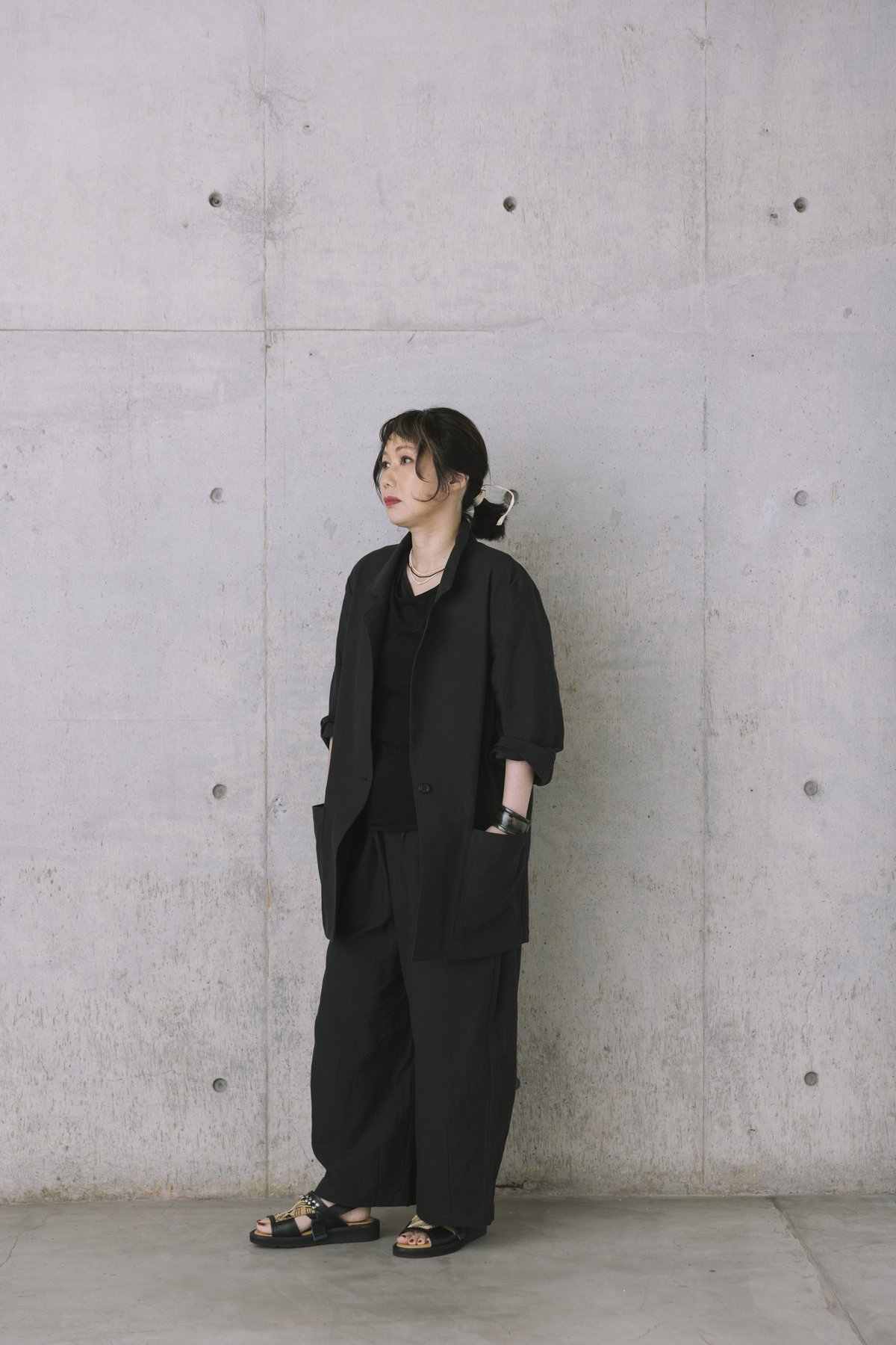 ジャケット綿麻［黒］ | nuuno.