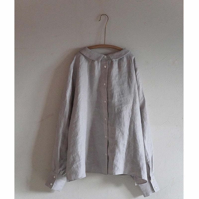Ouest a' oent ルミノア ⿻ リネン 2wey ブラウス 丸襟 春夏