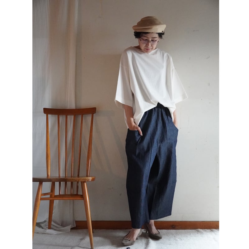 nuuno. デニムコッペパンツ nuuno. コッペパンツ デニム - spoonful web shop