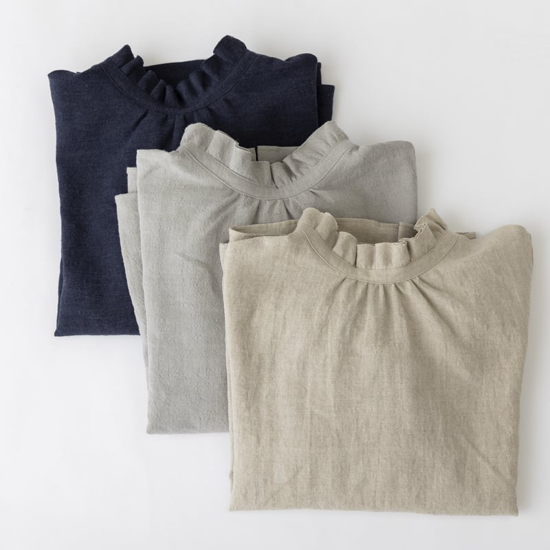 フリルブラウス ウール混 ［ ベージュ ] | nuuno 