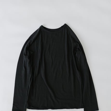 ラグランカットソー (コットンポリウレタン)　 [ブラック]