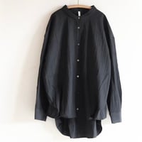 ちび襟シャツ [黒無地]