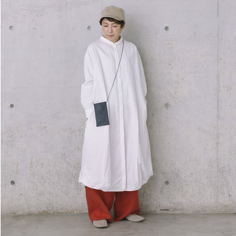 テーラーメイド　中綿　ワンピース　白 ちび襟ワンピース［綿麻］レギュラー白 | nuuno.