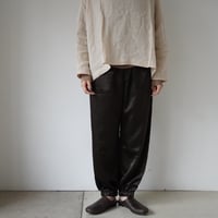 シルクストレートパンツ (2色) (ゴムあり)