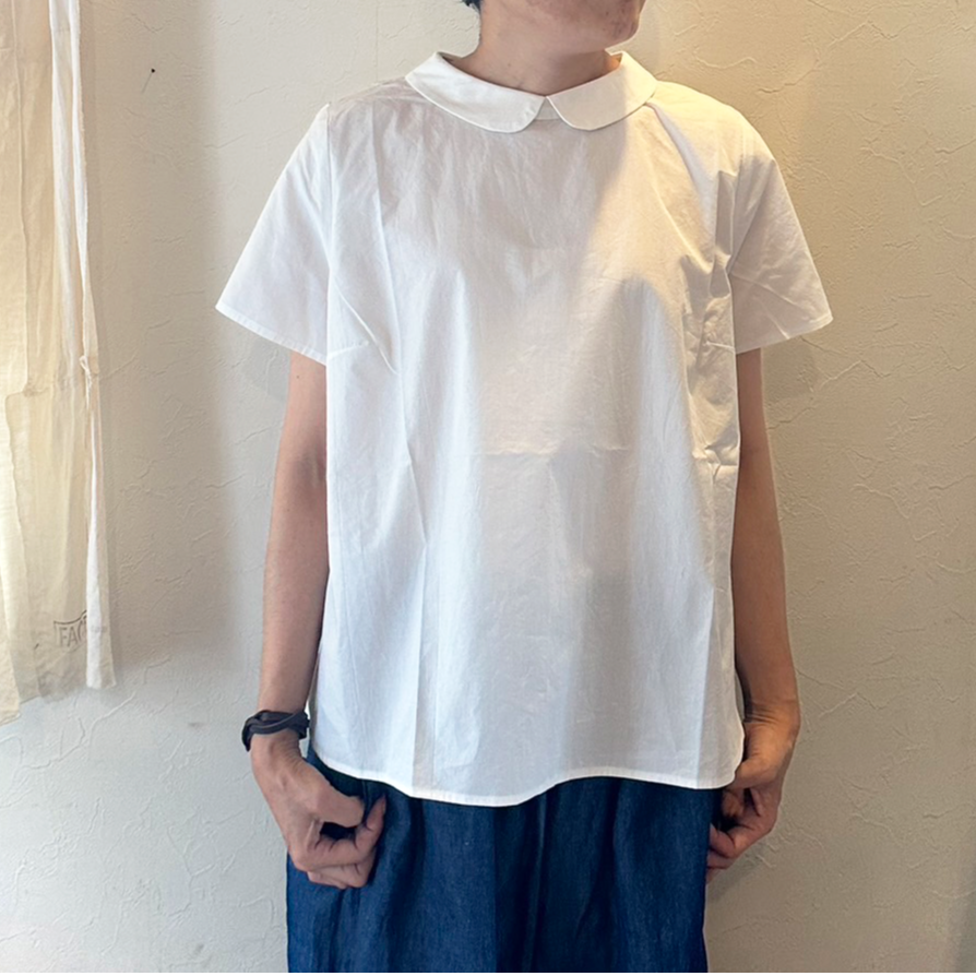 AD2020 archive 丸襟ブラウス 黒 ラウンドカラー AD2020 archive 丸襟ブラウス 黒 ラウンドカラー