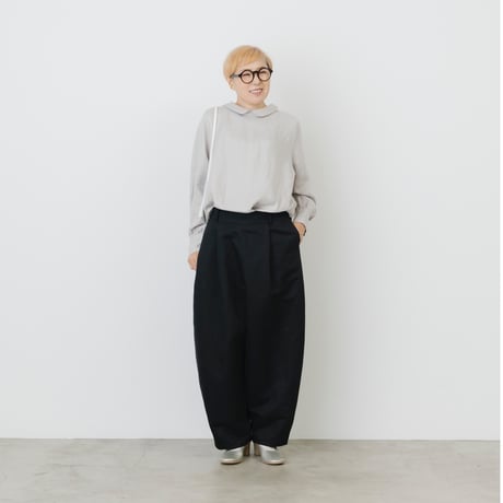 フィグパンツ (綿麻ウール混) [黒]