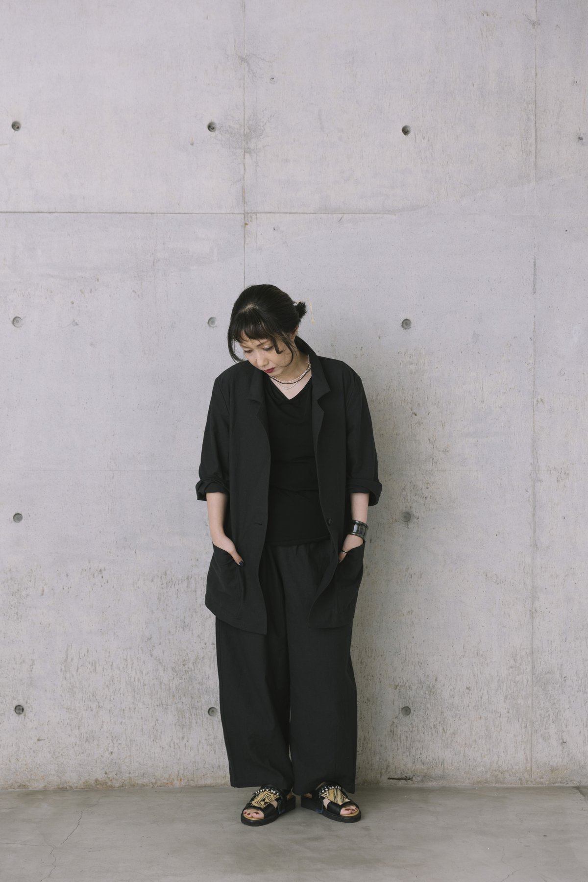 黒テーラードジャケット 綿麻 ジャケット綿麻［黒］ | nuuno.