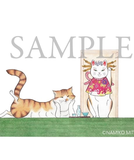 猫舞伎ポストカードセット　〜心ばかり〜