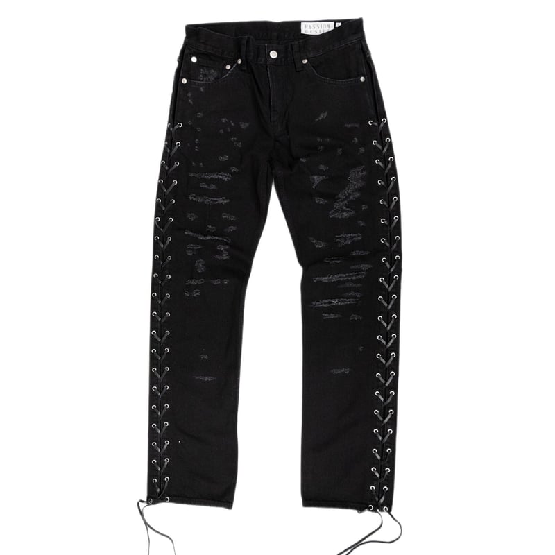パンツ el conductorH LACEUP DISTRESSED JEANS 2 LACEUP DISTRESSED JEAN TROUSERS(BK) | el conduc