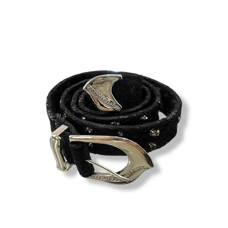 FLOWER LACE COVERED STUDS BELT | el conductorH