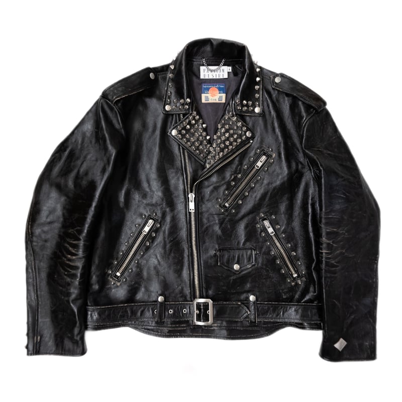 x blackmeans DISTRESSED LEATHER BIKER JKT(WITH 