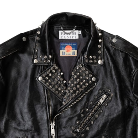 x blackmeans DISTRESSED LEATHER BIKER JKT(WITH STUDS)