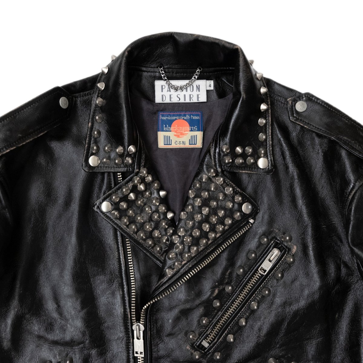 x blackmeans DISTRESSED LEATHER BIKER JKT(WITH x blackmeans DISTRESSED LEATHER BIKER JKT(WITH