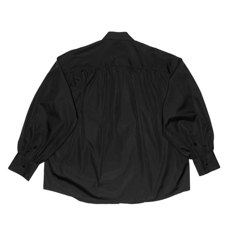 PLEATED PUFF SLEEVE SHIRT(BK)