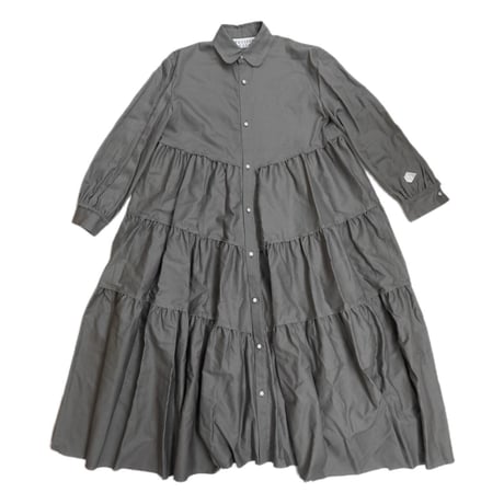 FRAYED HEM COTTON TIERED DRESS