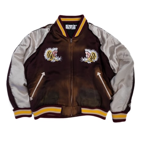 UPSIDEDOWN TIGER EMBROIDERED AGED SOURVENIR JKT