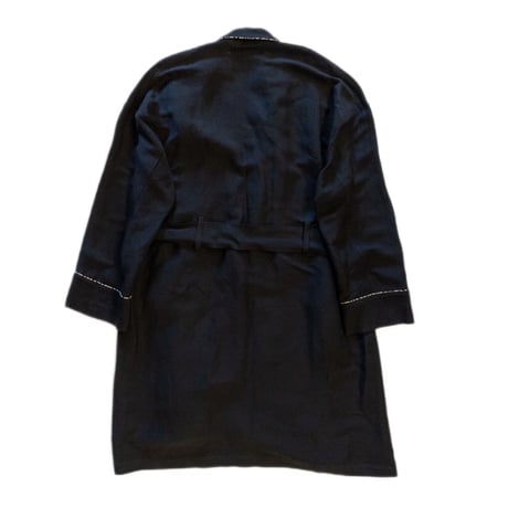 LEOPARD PIPING LINEN ROBE