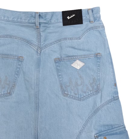 SWITCHING DENIM CARGO SKIRT