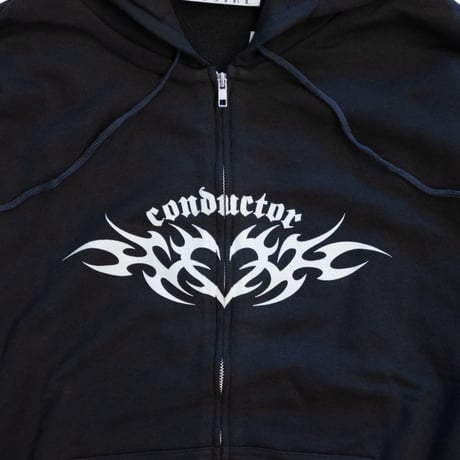 HEART TRIBAL ZIP HOODED SWEATER