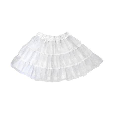 HOLOGRAM ORGANDIE TIERED MINI SKIRT