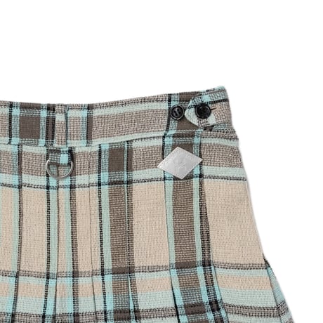 PLEATED CHECK LONG SKIRT