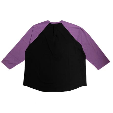 SPANGLE EMBROIDERED RAGLAN SLEEVE T-SHIRT(BK)