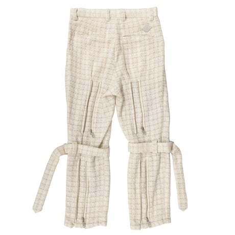 MIXED TWEED BONDAGE TROUSERS(IVORY)