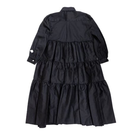 FRAYED HEM COTTON TIERED DRESS