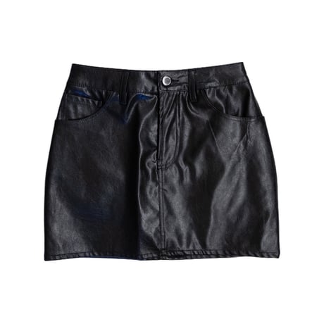VIGAN LEATHER JEAN MINI SKIRT