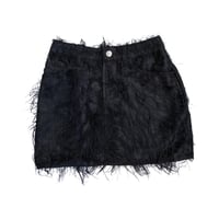 FRINGE JEAN MINI SKIRT