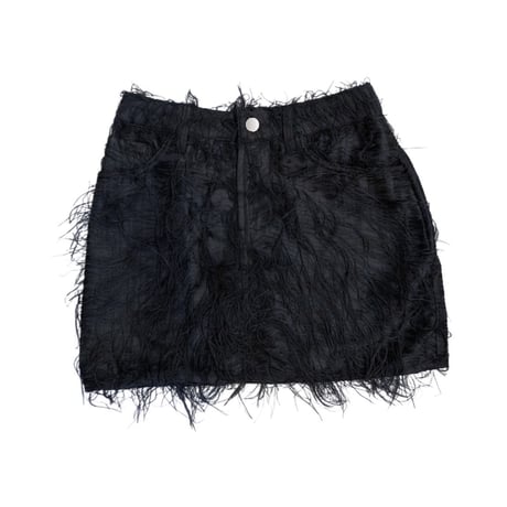 FRINGE JEAN MINI SKIRT