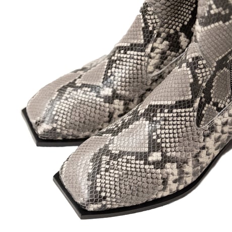 SQUARE TOE DOUBLE SIDE ZIP BOOTS(MULTI)