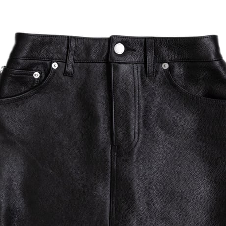 SIDE LACEUP LEATHER MINI SKIRT