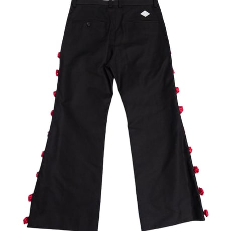 SIDELINE ROSE COTTON FLARE TROUSERS