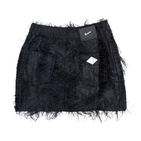 FRINGE JEAN MINI SKIRT