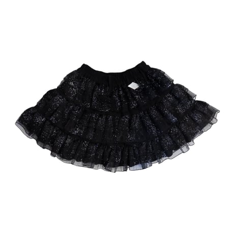 HOLOGRAM ORGANDIE TIERED MINI SKIRT