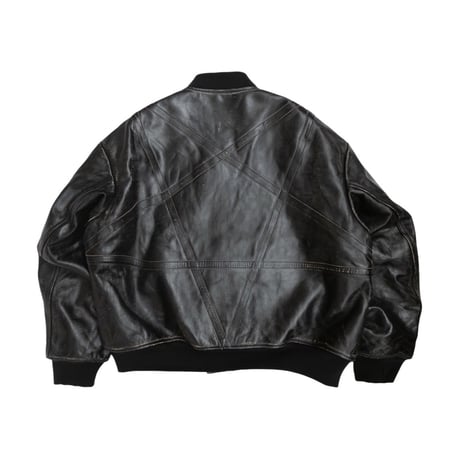 x blackmeans DISTRESSED LEATHER FLIGHT JKT