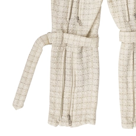 MIXED TWEED BONDAGE TROUSERS(IVORY)